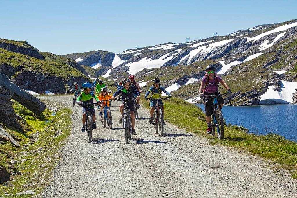 Mountain biking on trails in Norway